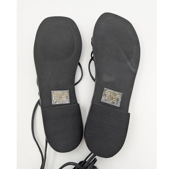 Seychelles Lilac Two Ankle Wrap Flat Sandal Women's Black Size US11 EU42 - Picture 8 of 11